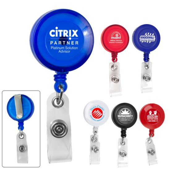 Customized Products 30 Cord Round Retractable Badge Reel And Badge