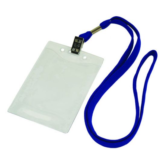 Picture of 3/8 Inch Flat Blank Lanyards With Badge Holder