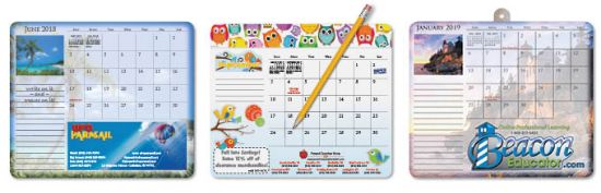 Picture of 7¼\" x 8½\" Note Paper Calendar Mouse Pads