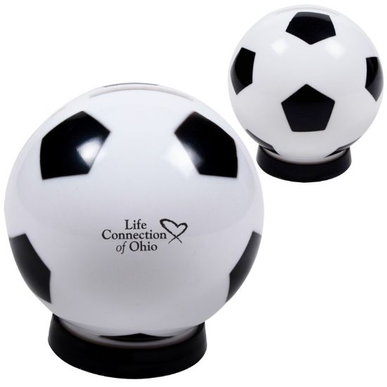 Picture of Bulk Soccer Piggy Coin Bank -  Wholesale 