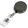 Picture of \"Dublin Gunmetal Lz\" 30” Cord Gunmetal Colored Solid Metal Retractable Badge Reel And Badge Holder With Laser Imprint