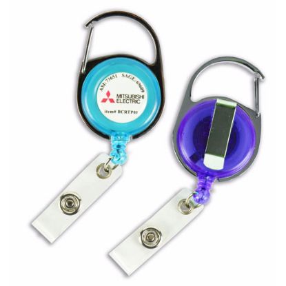 Picture of Transparent Carabiner Retractable Badge Holder/Reel