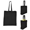 Black Heat Sealed Non-Woven Value Tote With Gusset