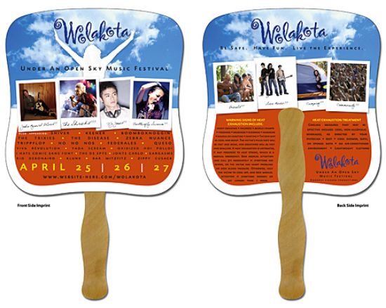 Picture of Hand Fan - 7.375x7.75 Laminated - 14 pt.