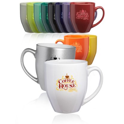 16 oz. Bistro Glossy Personalized Promotional Coffee Mugs