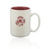 15 oz. Glossy Two-Tone Personalized Promotional Ceramic Mugs - Maroon