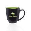 16 oz. Bistro Two-Tone Ceramic Promotional Custom Mugs - Lime Green