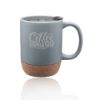 13 oz. Barista Ceramic Custom Promotional Mugs with Cork Bottom - Grey