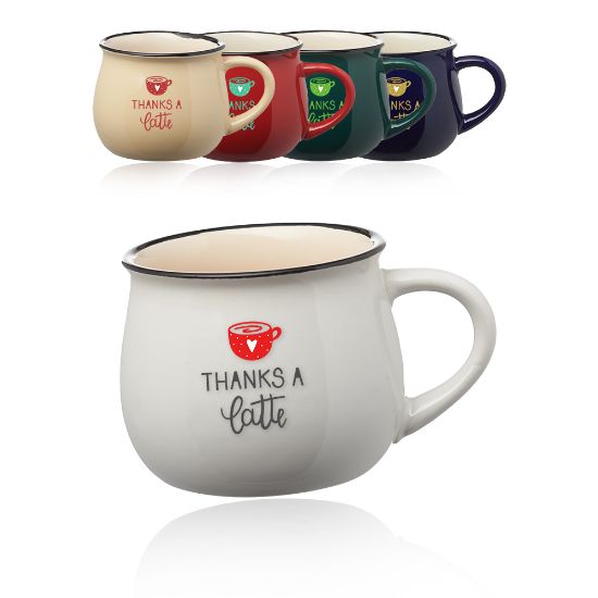 12 oz. Two Tone Glossy Pottery Custom Promotional Coffee Mugs