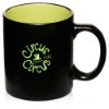 11 oz. Matte Two-Tone Personalzied Promotional Coffee Mugs - Lime Green