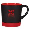 12 Oz. Two-Tone Americano Promotional Mug - Black Exterior with Red Inner and Base