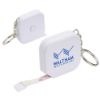 5' Tape Measure with Customized Key Chain - White