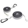 Round Retractable Promotional 5' Tape Measure with Carabiner Keychain -Black