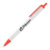 Biz Click Pen - White with Orange Trim