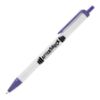 Biz Click Pen - White with Purple Trim