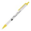 Biz Click Pen - White with Yellow Trim