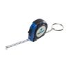 Promotional Rubber Tape Measure Key Tag With Laminated Label - Blue