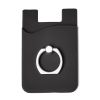 Silicone Card Holder With Metal Ring Phone Stand Black