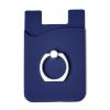 Silicone Card Holder With Metal Ring Phone Stand Navy Blue