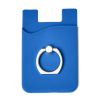 Silicone Card Holder With Metal Ring Phone Stand Blue