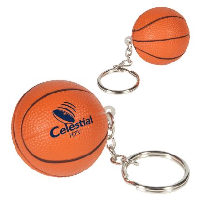 Promotional Basketball Stress Reliever Key Chain