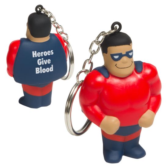 Promotional Super Hero Stress Reliever Key Chain