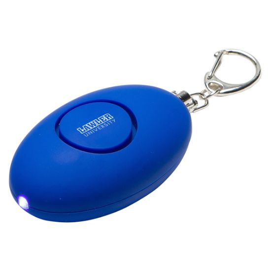 Promotional Soft-Touch LED Light & Alarm Key Chain