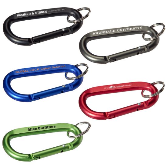 Promotional Aluminum Carabiner with Key Ring