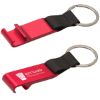 Promotional Aluminum Bottle Opener with Key Ring - Red