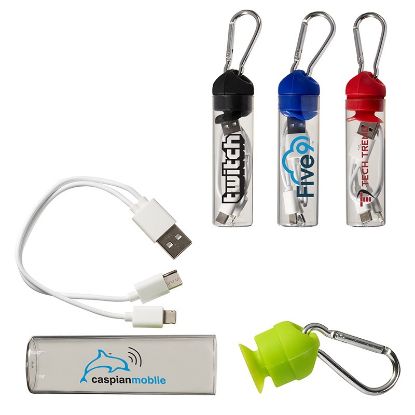 3-In-1 Phone Charger In Carabiner Storage Tube