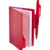 Promotional and Custom Clear-View Jotter with Pen - Translucent Red
