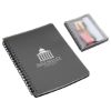 Promotional and Custom Hardcover Notebook with Pouch - Black