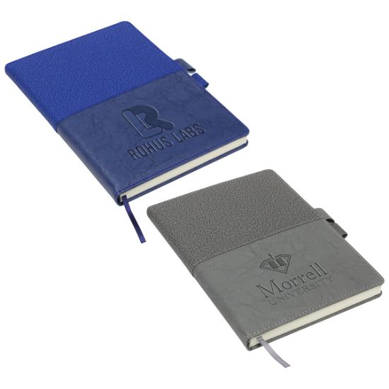 Promotional and Custom Quarry Textured Journal with Interlocking Pen Closure