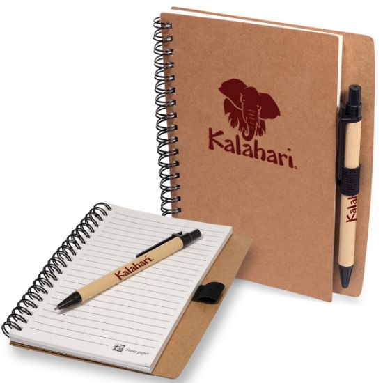 Promotional and Custom Stone Paper Spiral Notebook With Pen Combo
