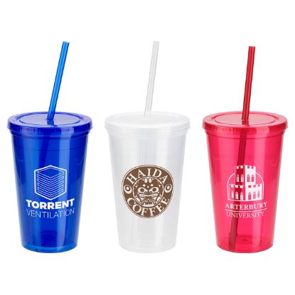 Promotional and Custom Trifecta 16 oz Tumbler with Lid + Straw