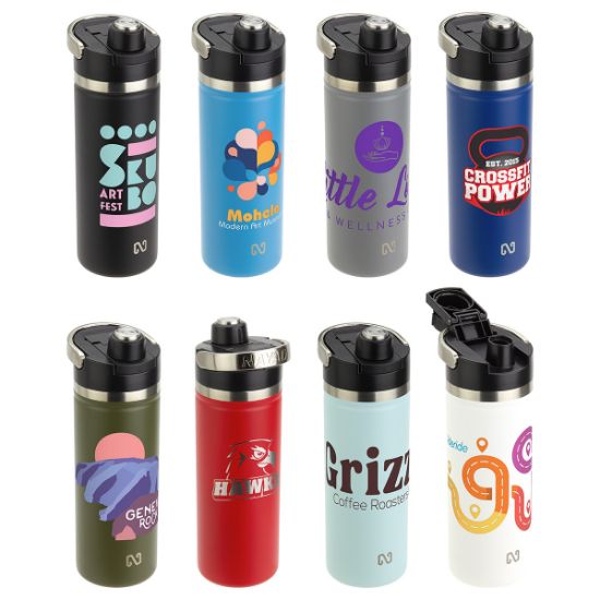 Promotional and Custom NAYAD Traveler 18 oz Stainless Double-wall Bottle with Twist-Top Spout