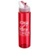 Promotional and Custom Velo 32 oz PET Bottle with Flip-Up Lid - Red