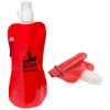 Promotional and Custom Flex 16 oz Foldable Water Bottle with Carabiner - Red