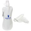 Promotional and Custom Flex 16 oz Foldable Water Bottle with Carabiner - White