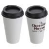 Promotional and Custom Café 17 oz Sustainable To-Go Cup - White Black