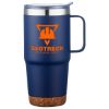 Promotional and Custom Cortina 24 oz Vacuum Insulated Travel Mug with Cork Base - Navy