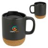 Promotional and Custom Balsamo 12 oz Ceramic Mug with Cork Base - Gray