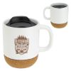 Promotional and Custom Balsamo 12 oz Ceramic Mug with Cork Base - White