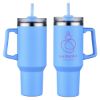 Promotional and Custom Genoa 40 oz Vacuum Insulated Travel Mug with Straw - Aqua