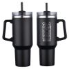 Promotional and Custom Genoa 40 oz Vacuum Insulated Travel Mug with Straw - Black