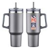 Promotional and Custom Genoa 40 oz Vacuum Insulated Travel Mug with Straw - Grey