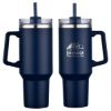 Promotional and Custom Genoa 40 oz Vacuum Insulated Travel Mug with Straw - Navy Blue