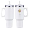 Promotional and Custom Genoa 40 oz Vacuum Insulated Travel Mug with Straw - White