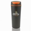 Promotional and Custom 18 oz. Plastic Travel Mugs - Black Orange