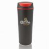 Promotional and Custom 18 oz. Plastic Travel Mugs - Black Red